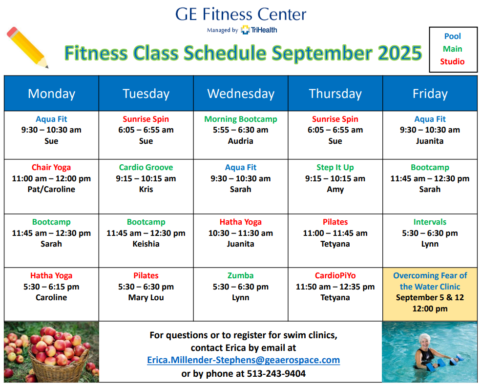 September Group Fitness Schedule