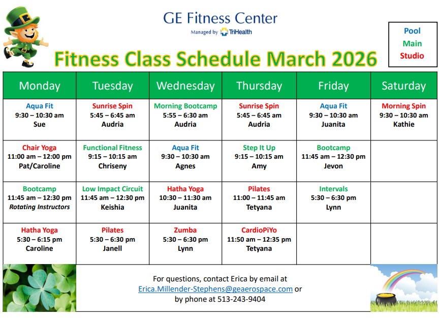 March Group Fitness Schedule