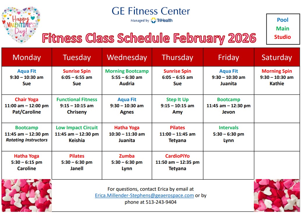 February Group Fitness Schedule